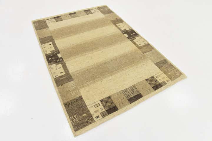 4' x 5' 8 Hand Knotted Kashkuli Gabbeh Wool Rug