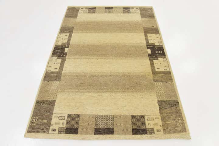 4' x 5' 8 Hand Knotted Kashkuli Gabbeh Wool Rug