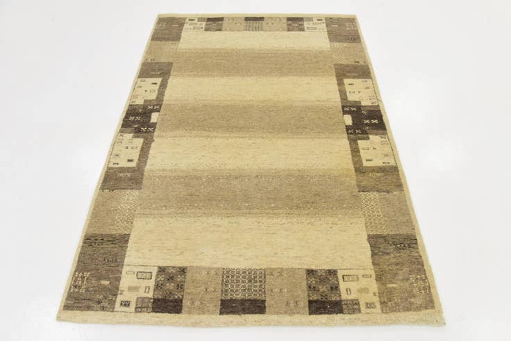 Detail image of 4' x 5' 8 Hand Knotted Kashkuli Gabbeh Wool Rug