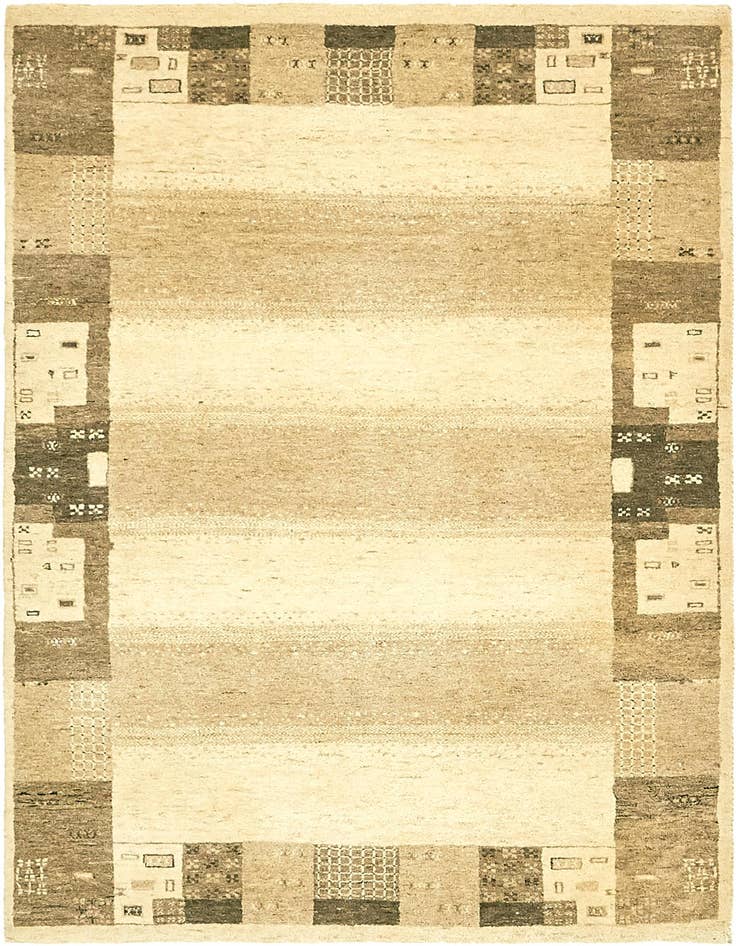 Detail image of 4' x 5' 8 Hand Knotted Kashkuli Gabbeh Wool Rug