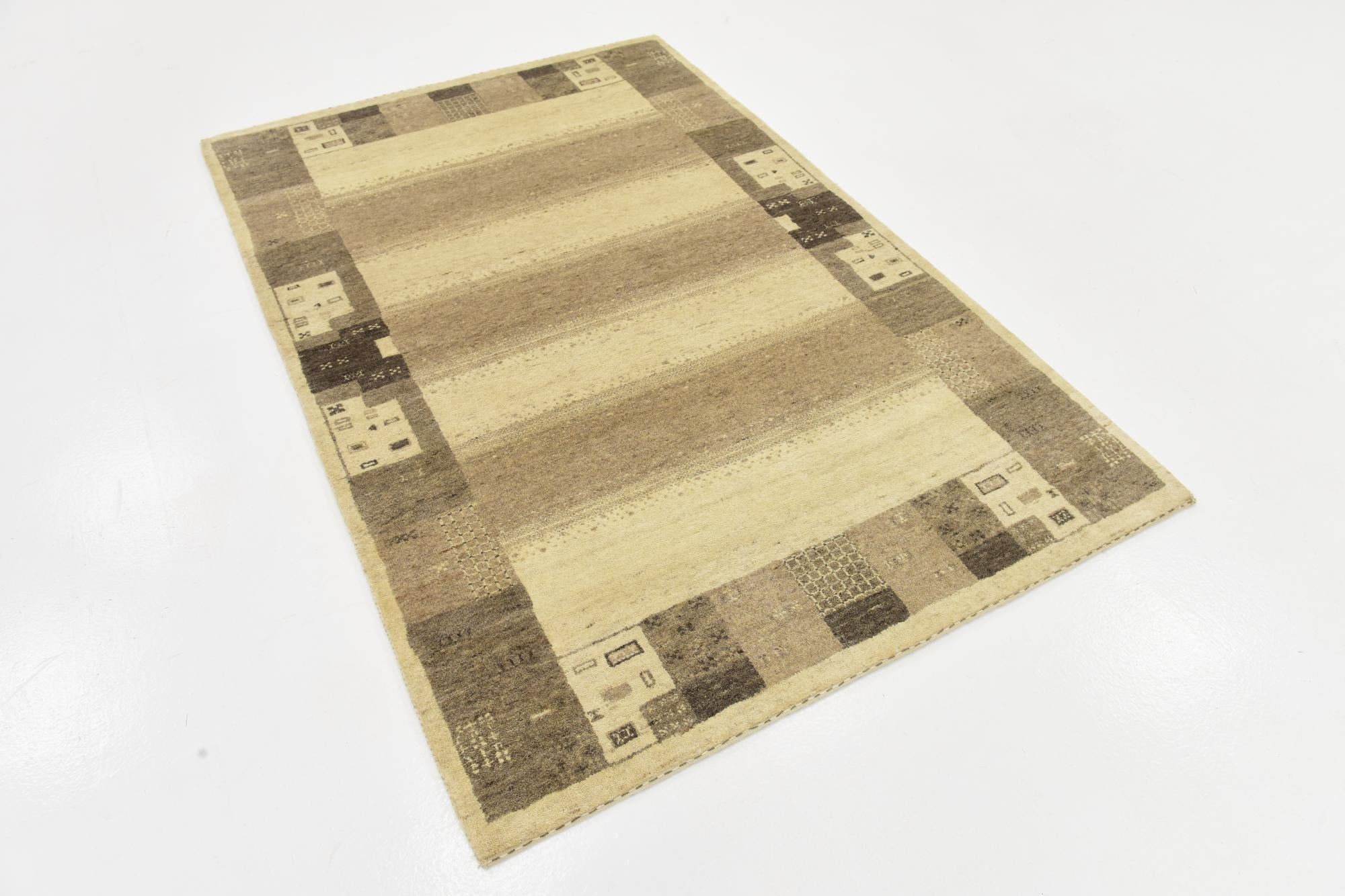 4' x 6' Hand Knotted Kashkuli Gabbeh Wool Rug