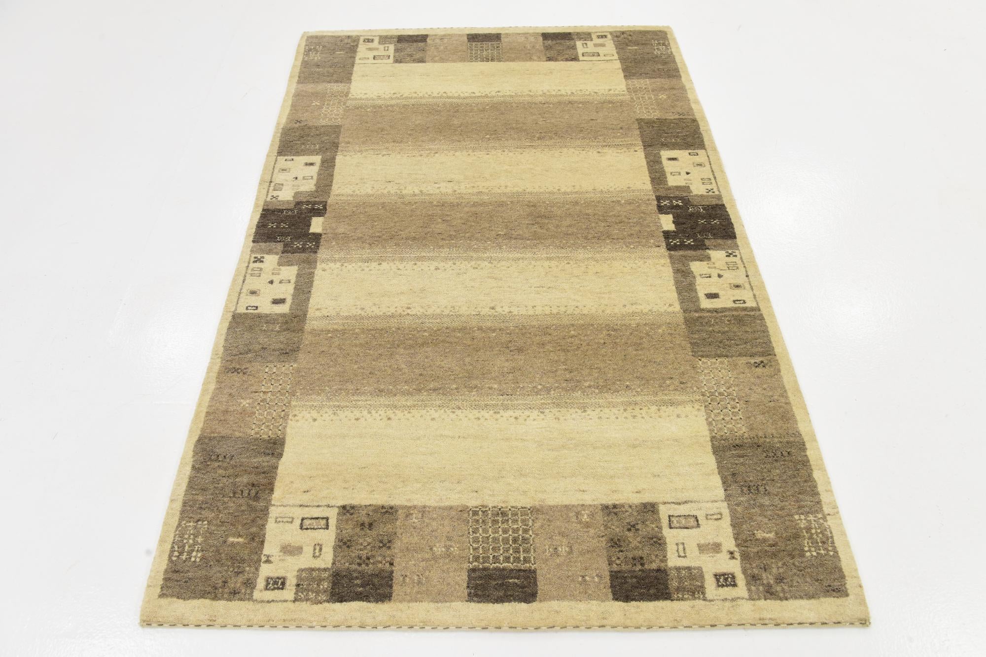 4' x 6' Hand Knotted Kashkuli Gabbeh Wool Rug