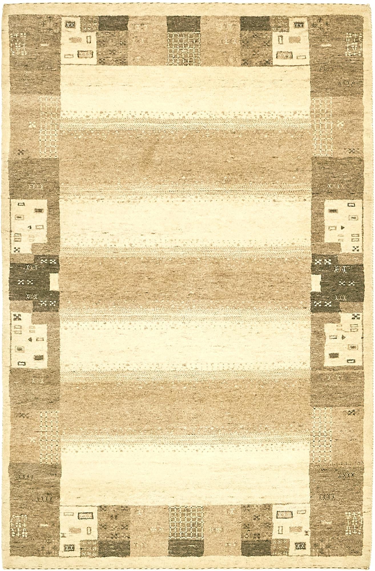 4' x 6' Hand Knotted Kashkuli Gabbeh Wool Rug