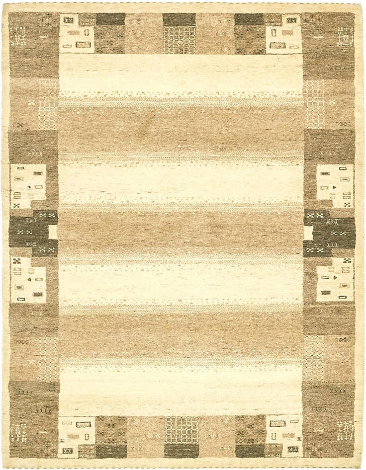 Detail image of 4' x 6' Hand Knotted Kashkuli Gabbeh Wool Rug
