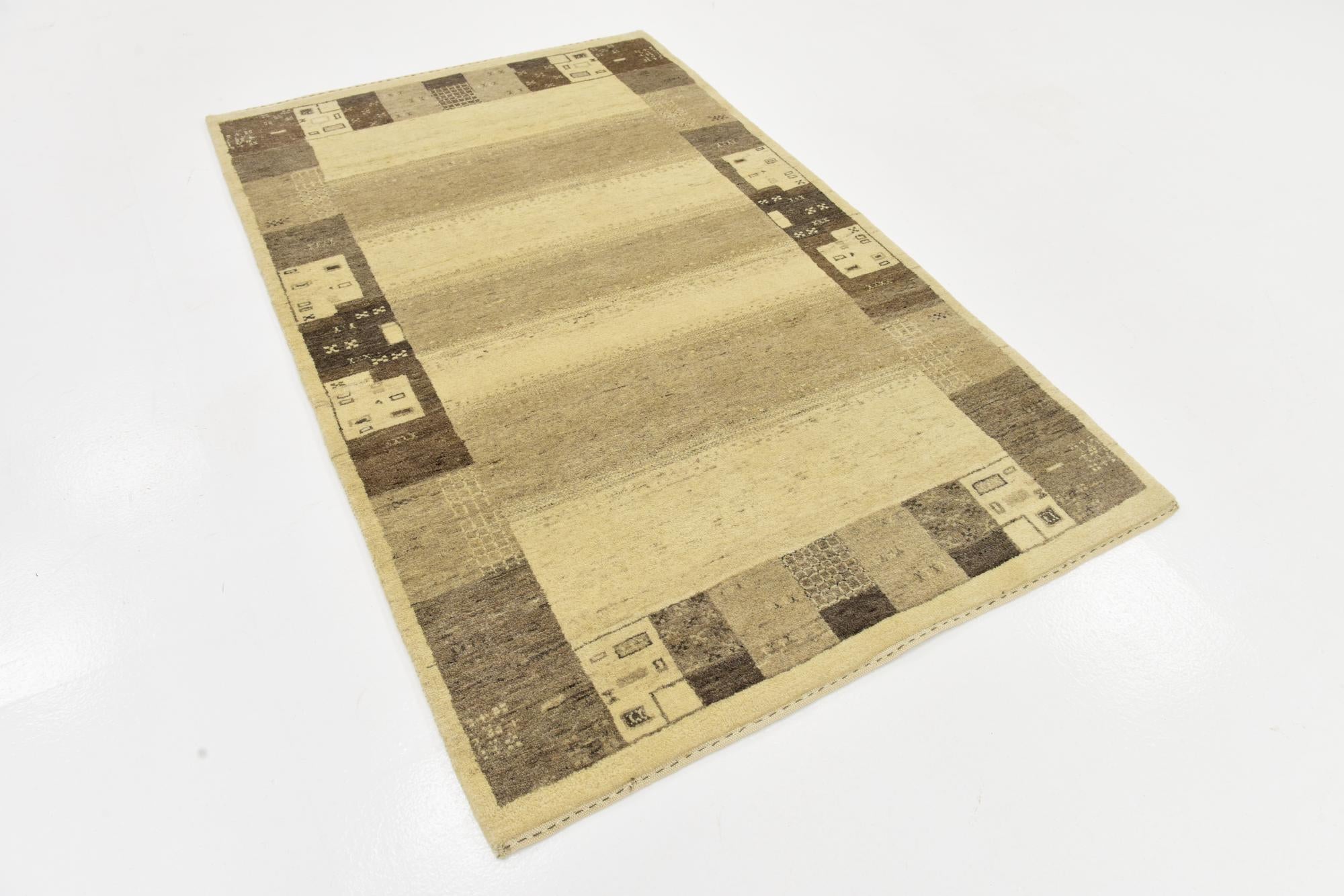 3' 10 x 6' 2 Hand Knotted Kashkuli Gabbeh Wool Rug