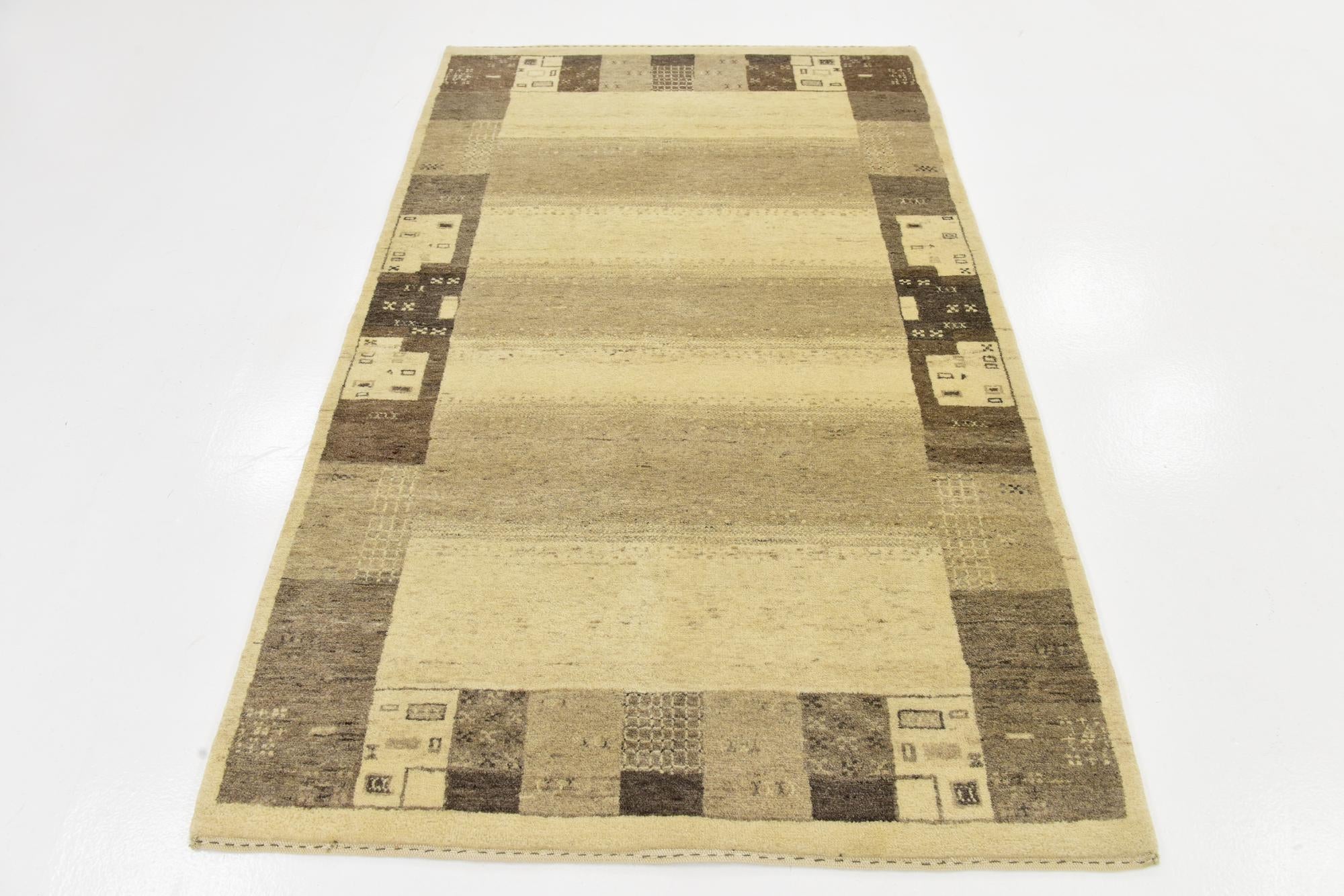 3' 10 x 6' 2 Hand Knotted Kashkuli Gabbeh Wool Rug