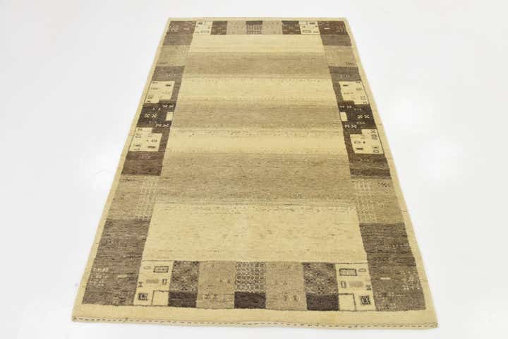 3' 10 x 6' 2 Hand Knotted Kashkuli Gabbeh Wool Rug