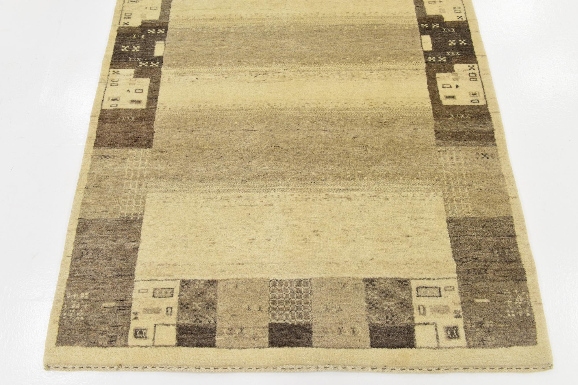 3' 10 x 6' 2 Hand Knotted Kashkuli Gabbeh Wool Rug