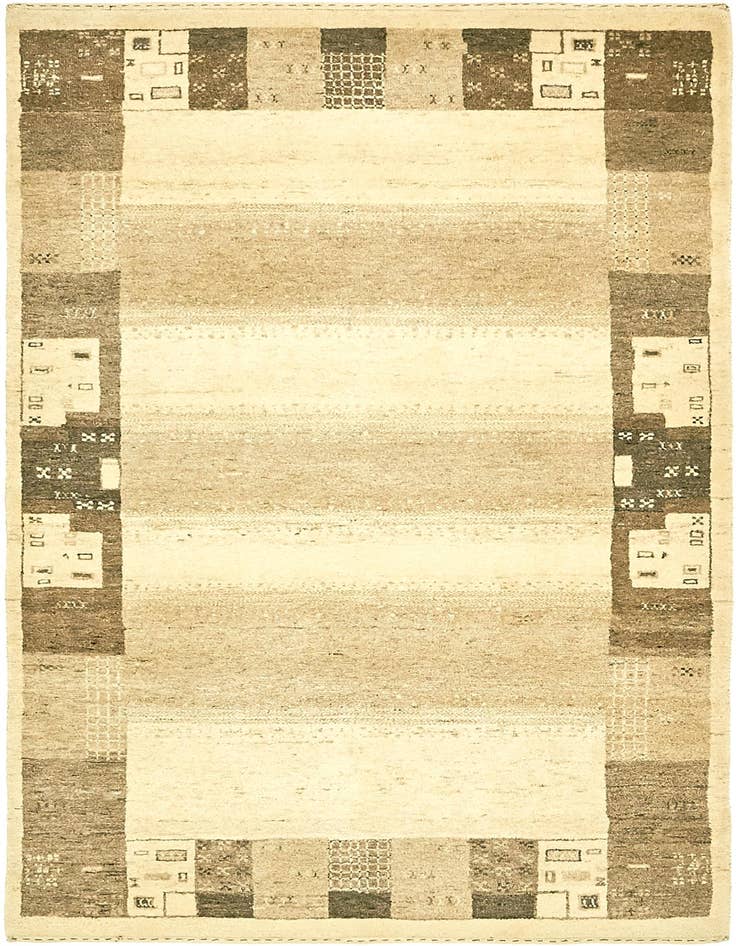 Detail image of 3' 10 x 6' 2 Hand Knotted Kashkuli Gabbeh Wool Rug