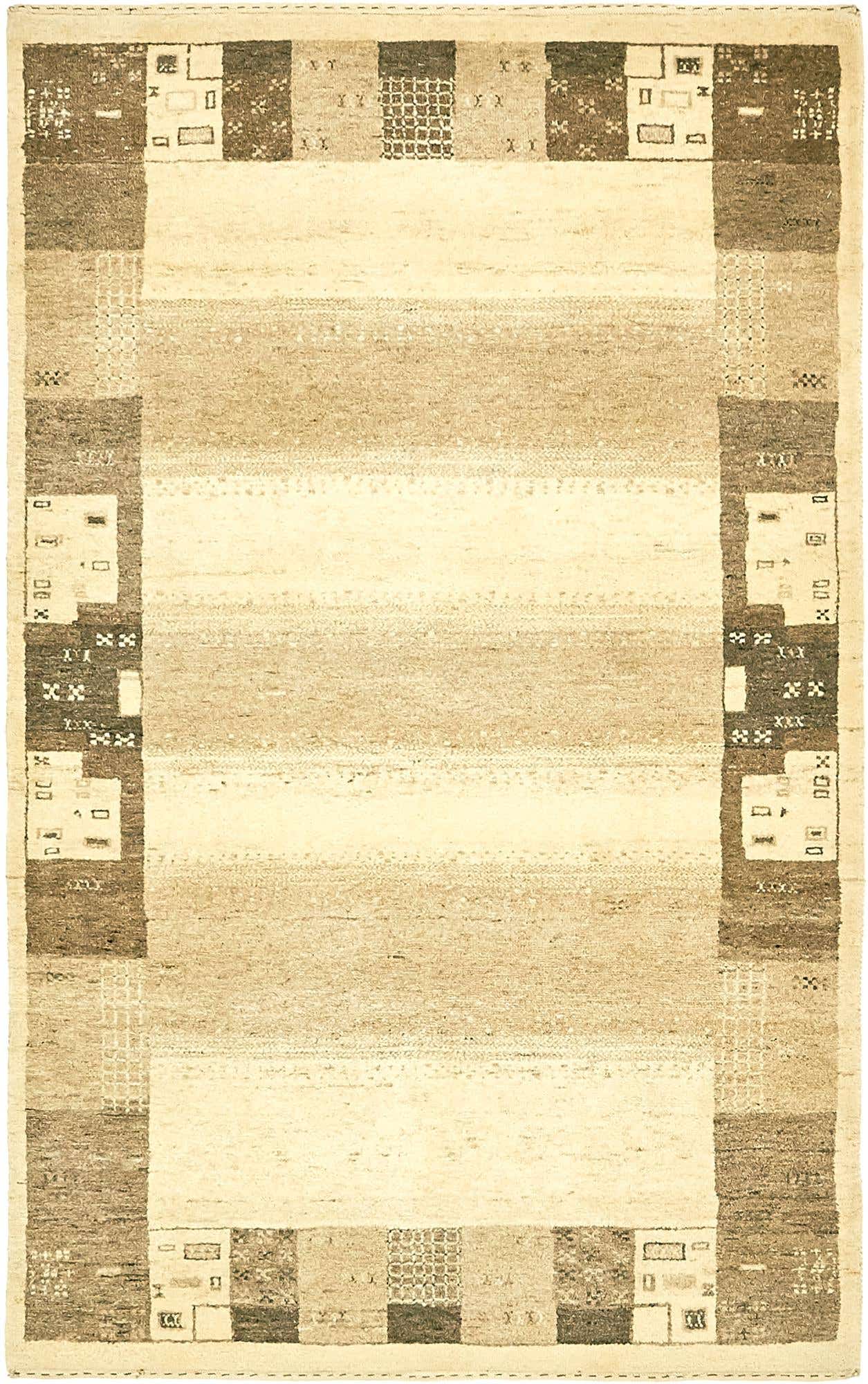 3' 10 x 6' 2 Hand Knotted Kashkuli Gabbeh Wool Rug