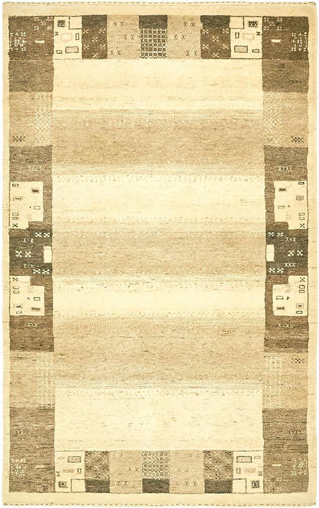 3' 10 x 6' 2 Hand Knotted Kashkuli Gabbeh Wool Rug