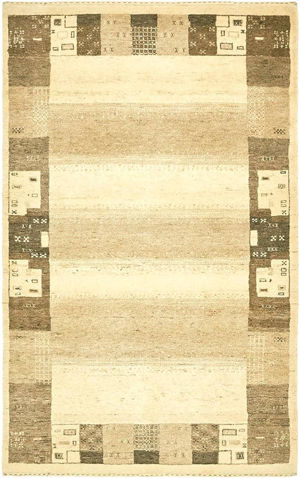 Detail image of 3' 10 x 6' 2 Hand Knotted Kashkuli Gabbeh Wool Rug