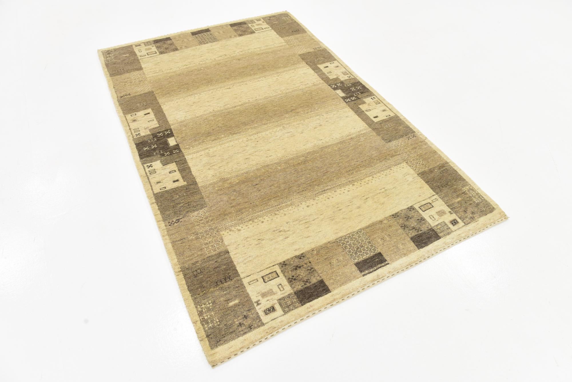 3' 10 x 6' Hand Knotted Kashkuli Gabbeh Wool Rug