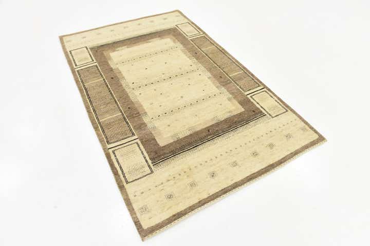 3' 10 x 6' 2 Hand Knotted Kashkuli Gabbeh Wool Rug