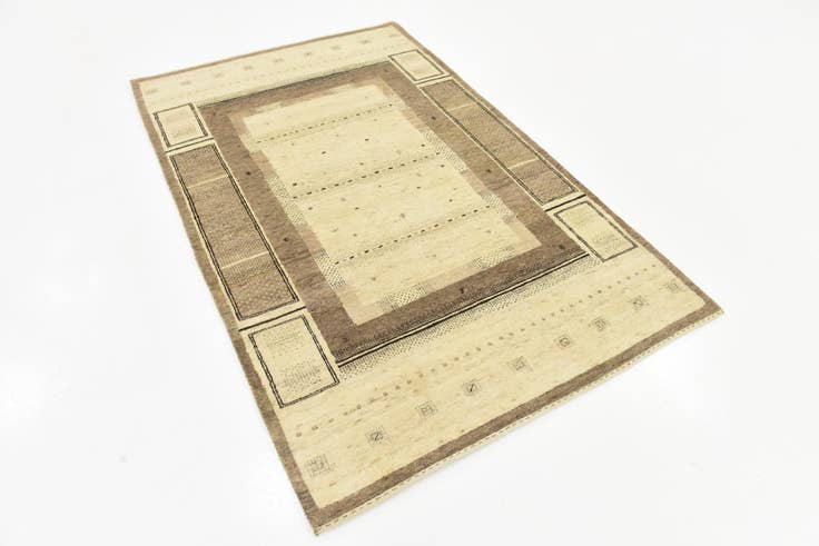 Detail image of 3' 10 x 6' 2 Hand Knotted Kashkuli Gabbeh Wool Rug