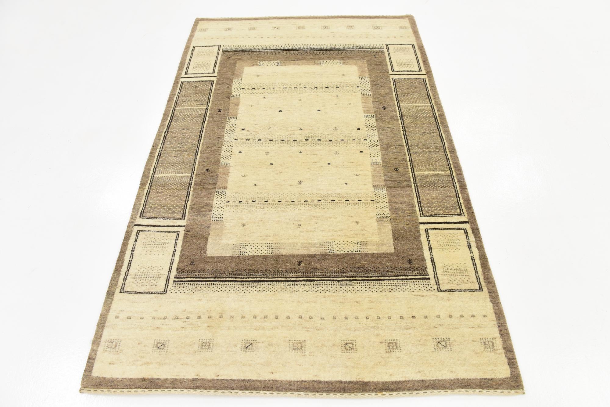 3' 10 x 6' 2 Hand Knotted Kashkuli Gabbeh Wool Rug