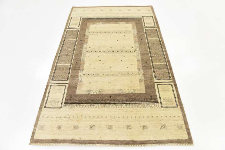 3' 10 x 6' 2 Hand Knotted Kashkuli Gabbeh Wool Rug