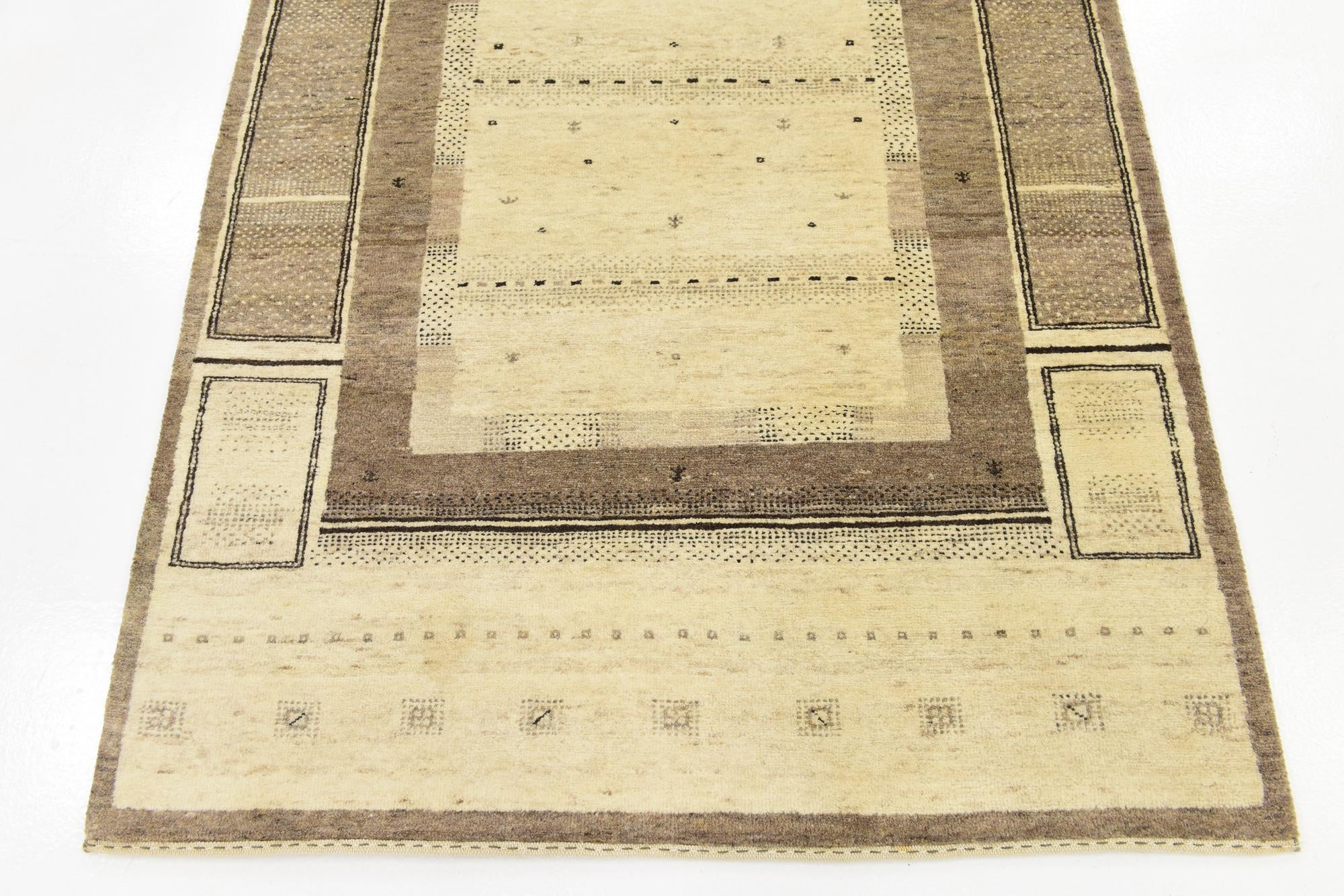 3' 10 x 6' 2 Hand Knotted Kashkuli Gabbeh Wool Rug