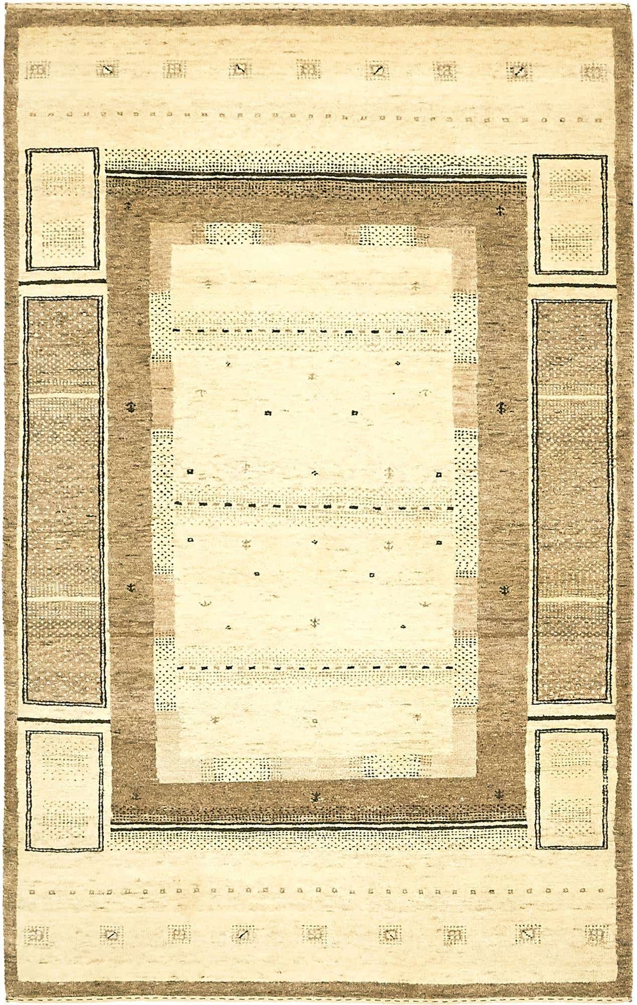 3' 10 x 6' 2 Hand Knotted Kashkuli Gabbeh Wool Rug