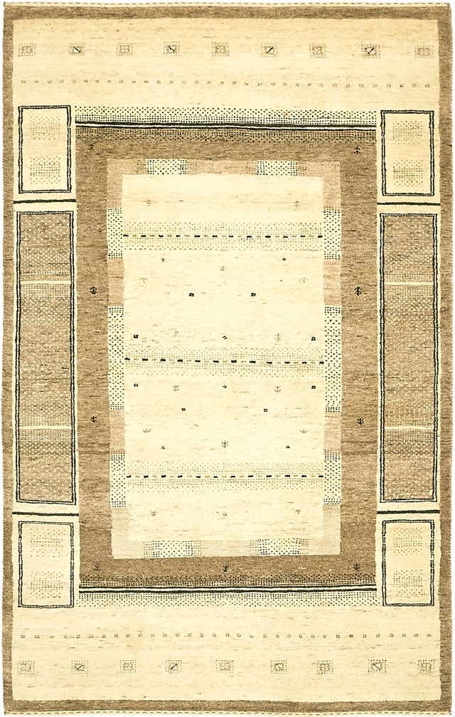 3' 10 x 6' 2 Hand Knotted Kashkuli Gabbeh Wool Rug
