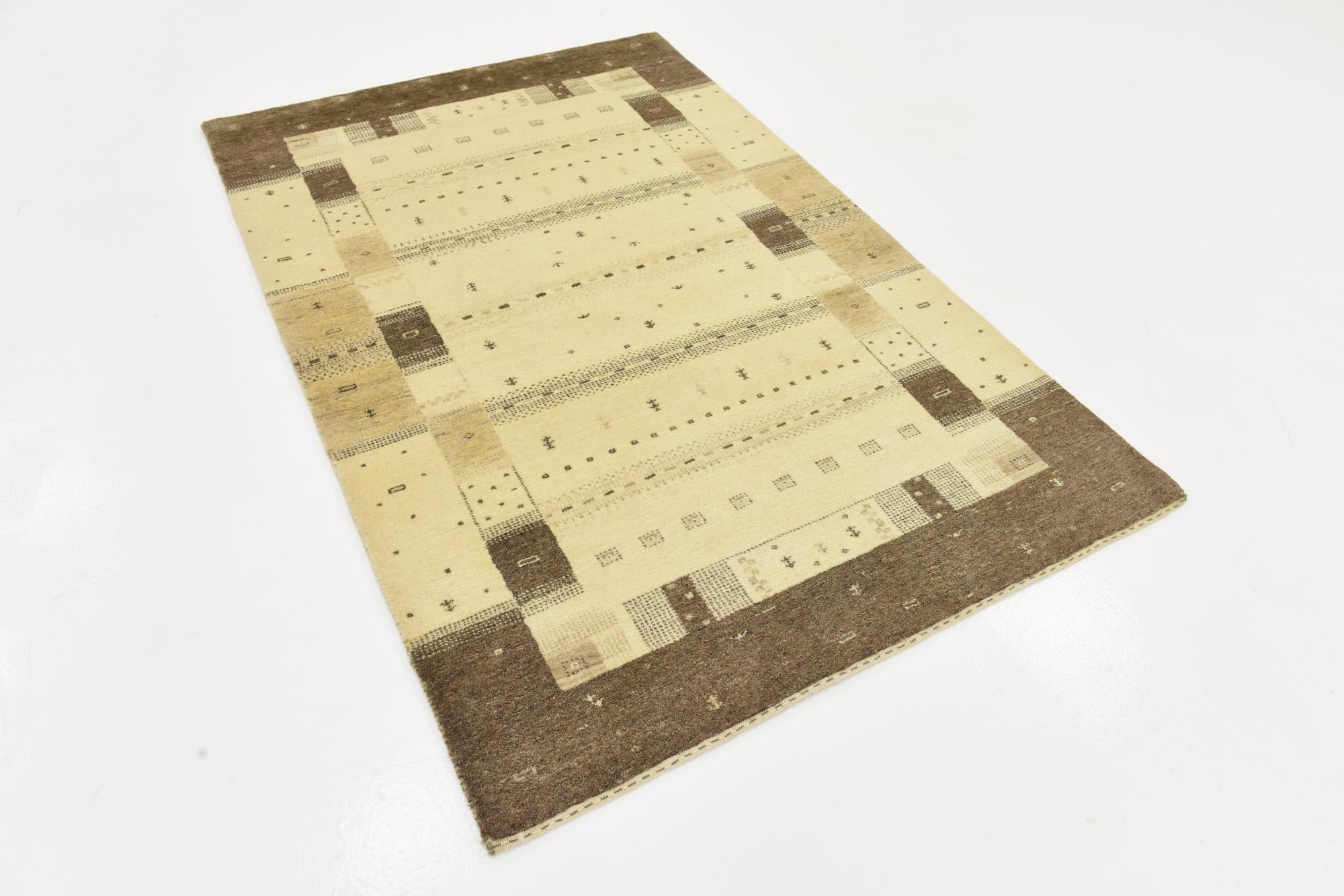 4' x 6' Hand Knotted Kashkuli Gabbeh Wool Rug
