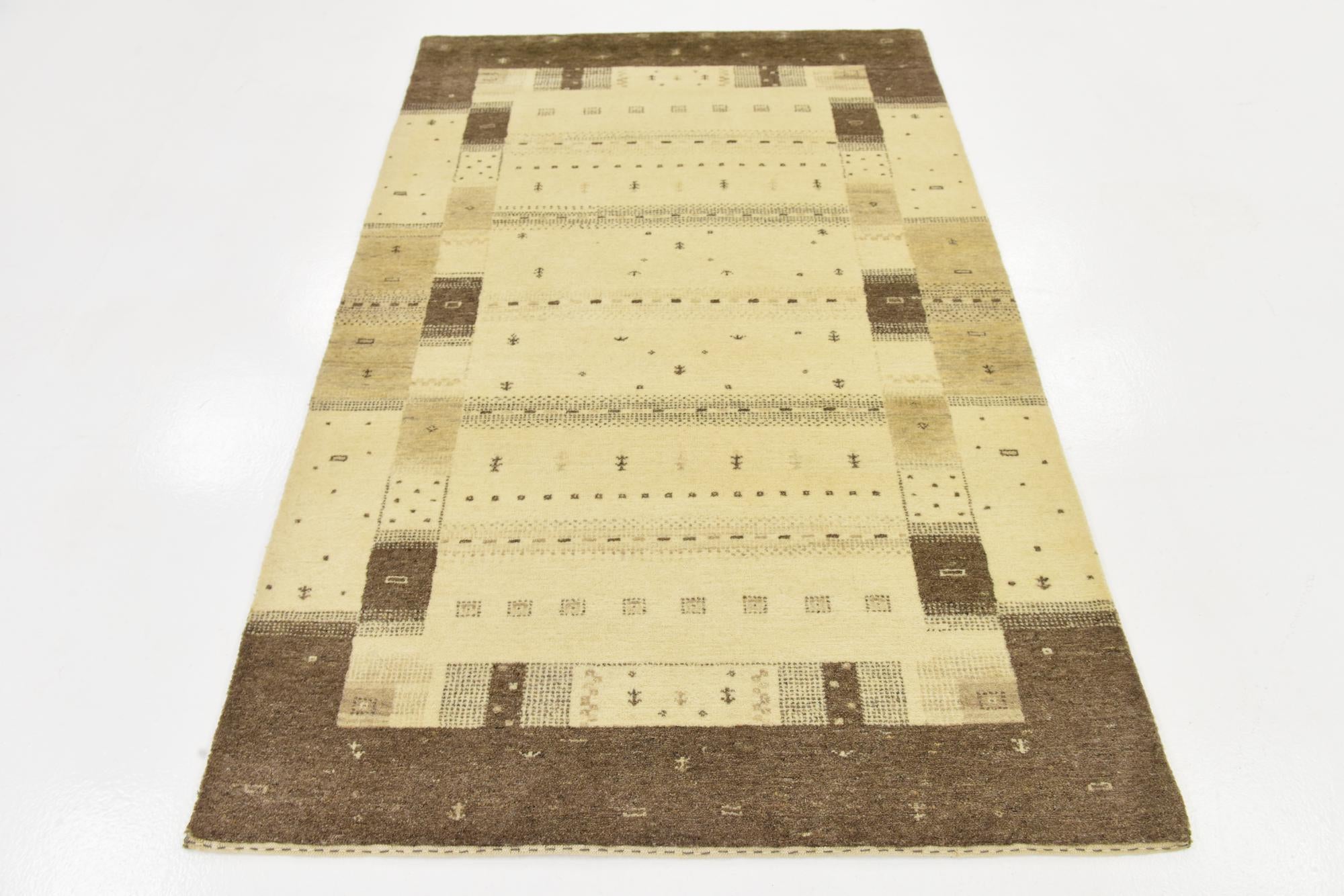 4' x 6' Hand Knotted Kashkuli Gabbeh Wool Rug
