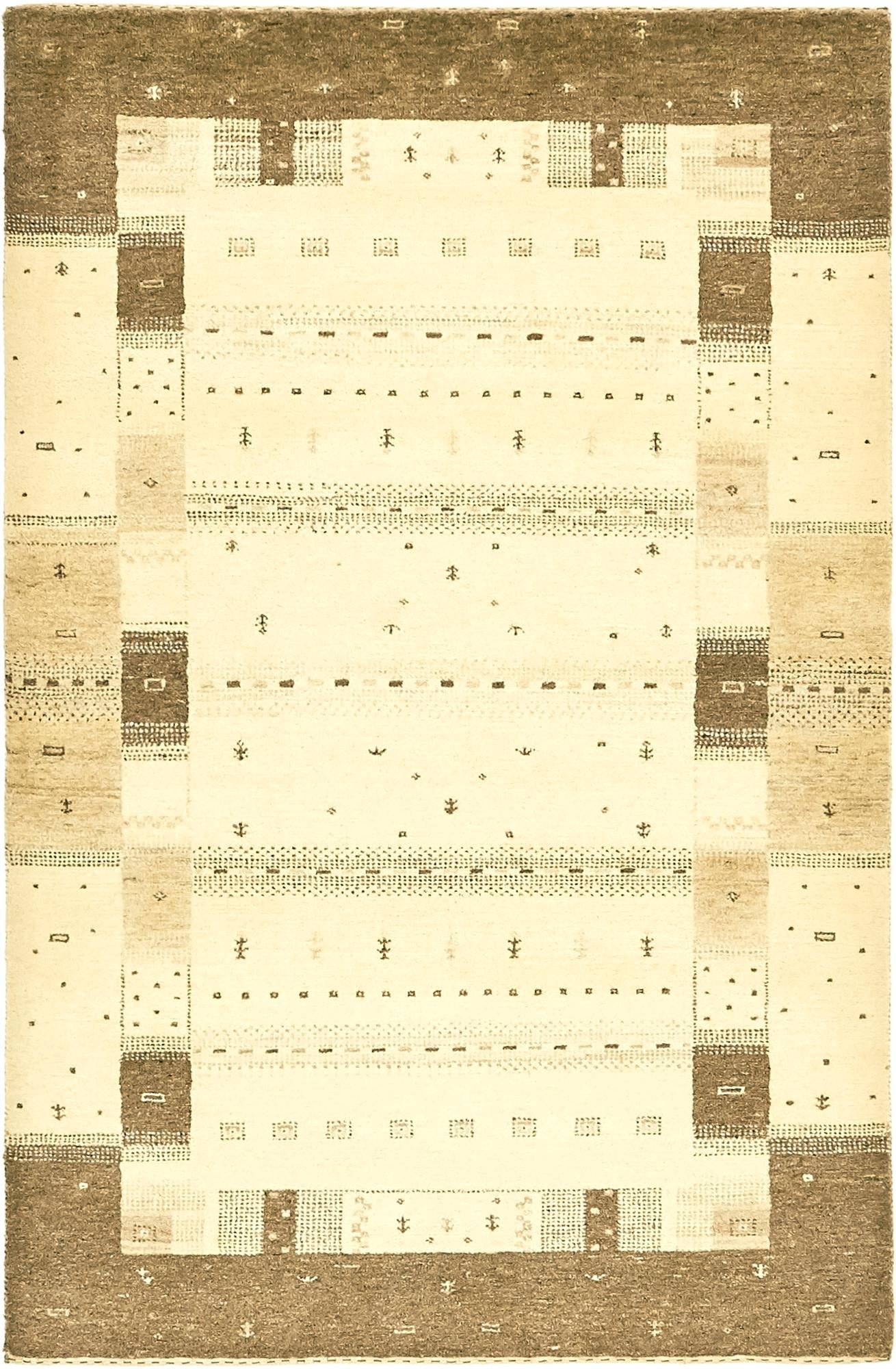 4' x 6' Hand Knotted Kashkuli Gabbeh Wool Rug