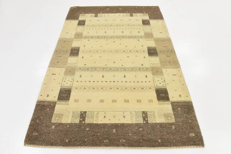 Detail image of 4' x 6' Hand Knotted Kashkuli Gabbeh Wool Rug