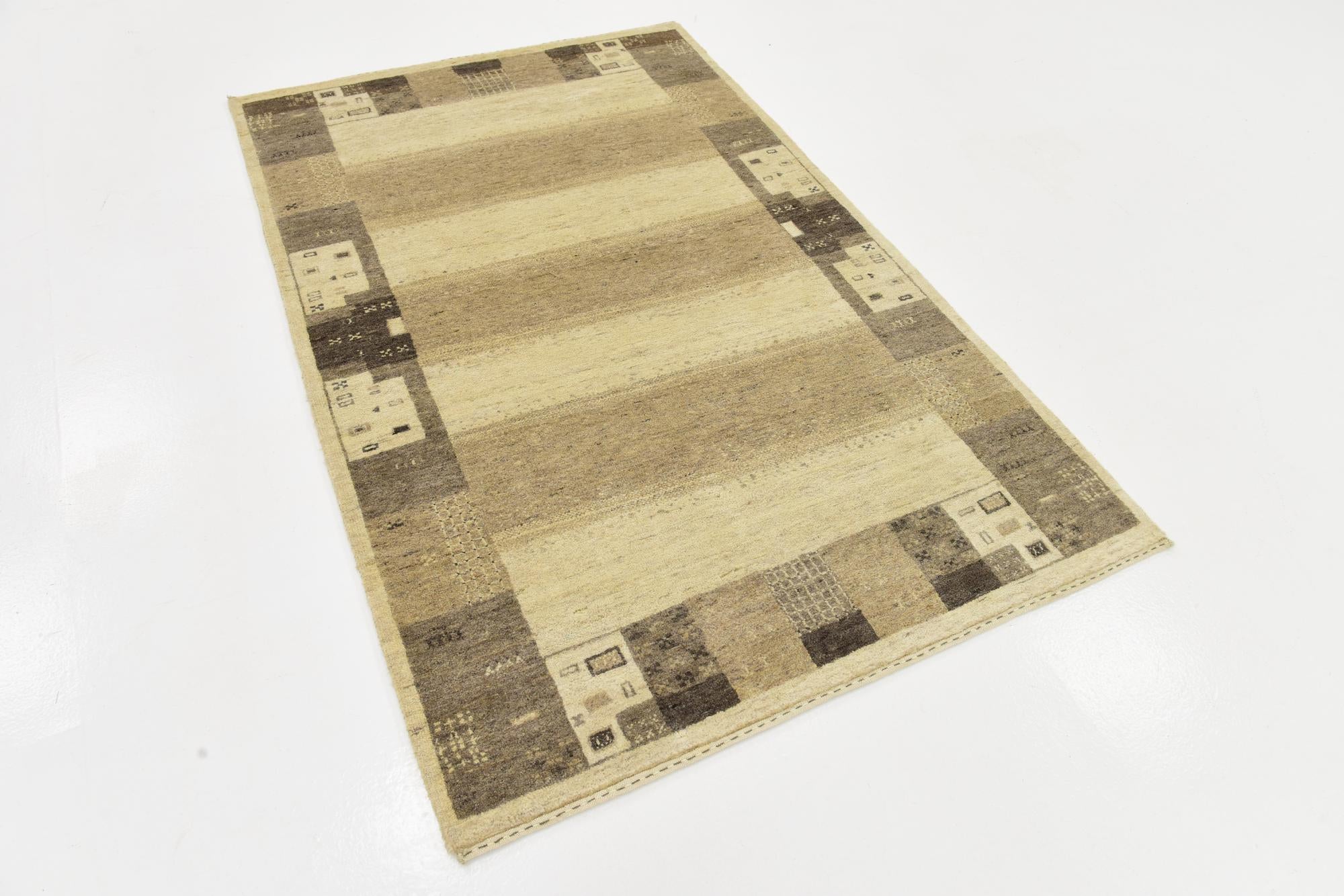4' x 6' Hand Knotted Kashkuli Gabbeh Wool Rug