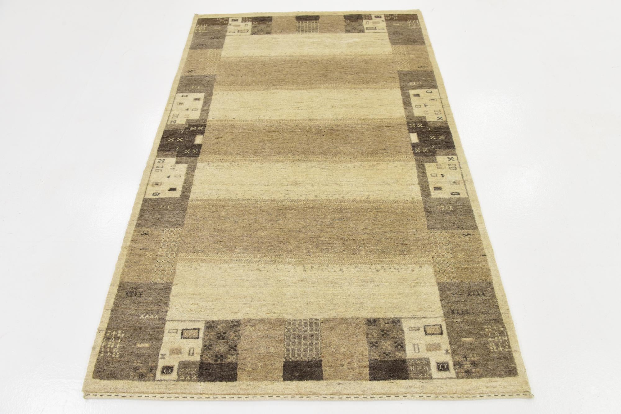 4' x 6' Hand Knotted Kashkuli Gabbeh Wool Rug