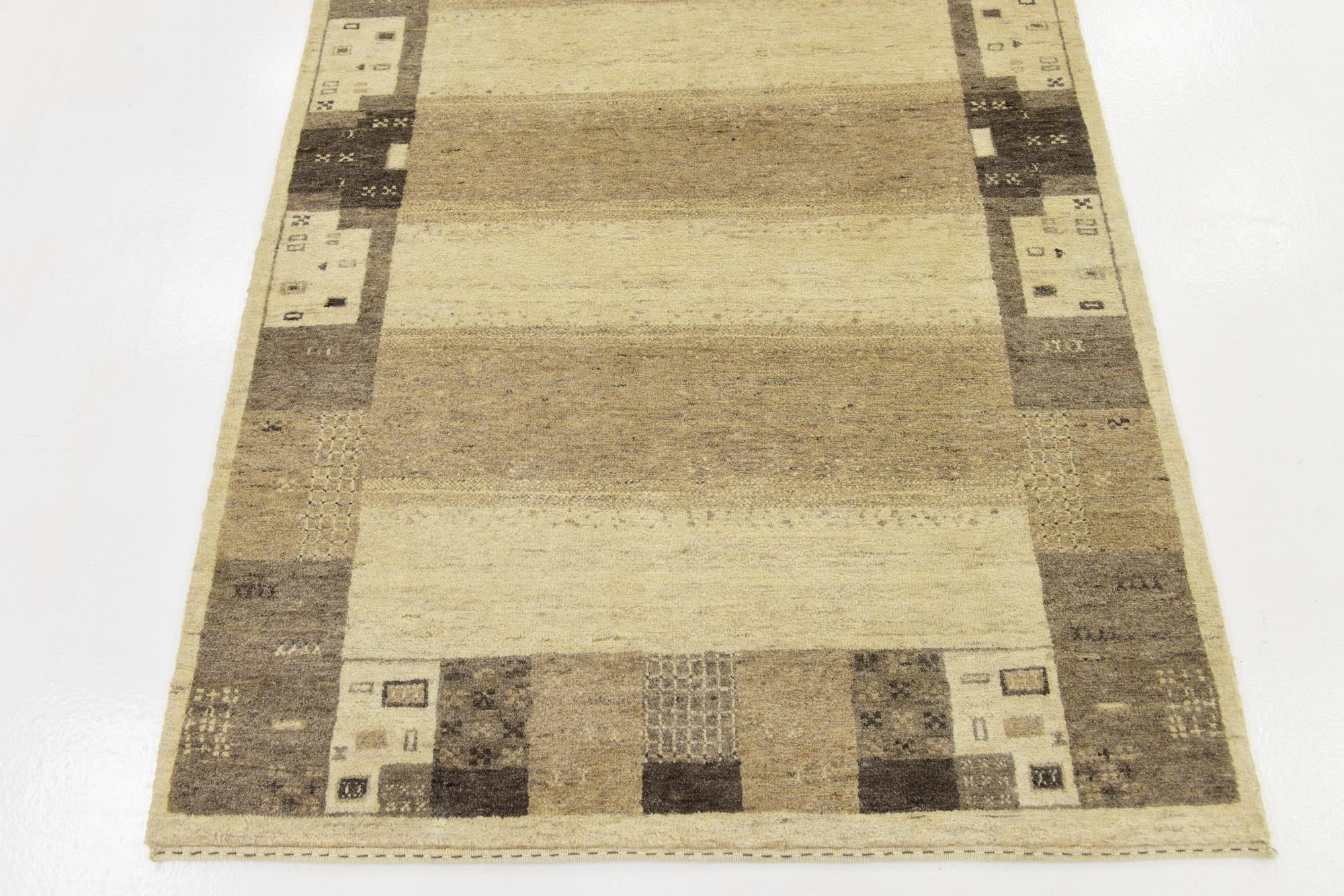 4' x 6' Hand Knotted Kashkuli Gabbeh Wool Rug