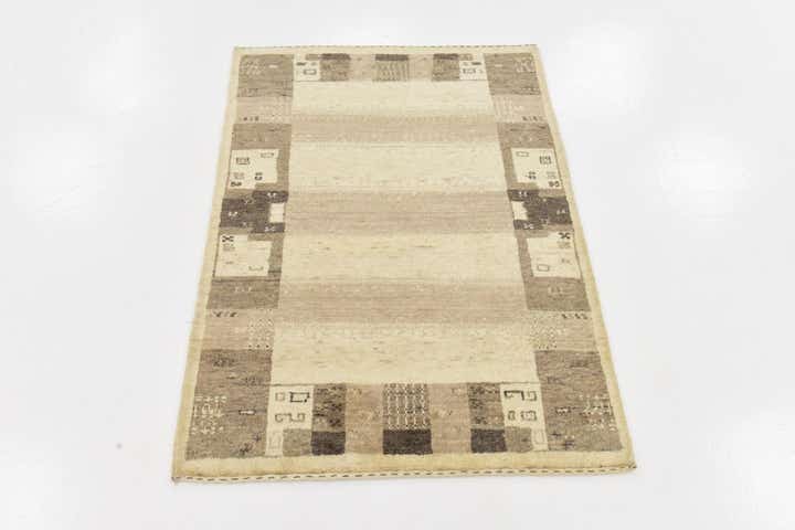 3' x 4' 2 Hand Knotted Kashkuli Gabbeh Wool Rug