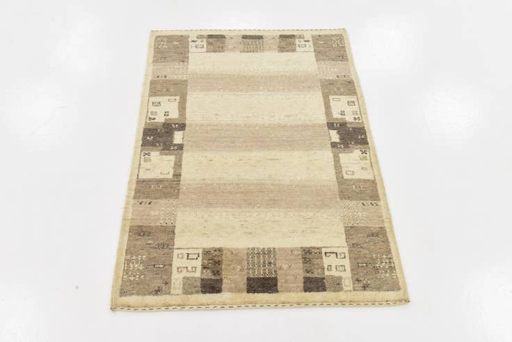 Detail image of 3' x 4' 2 Hand Knotted Kashkuli Gabbeh Wool Rug