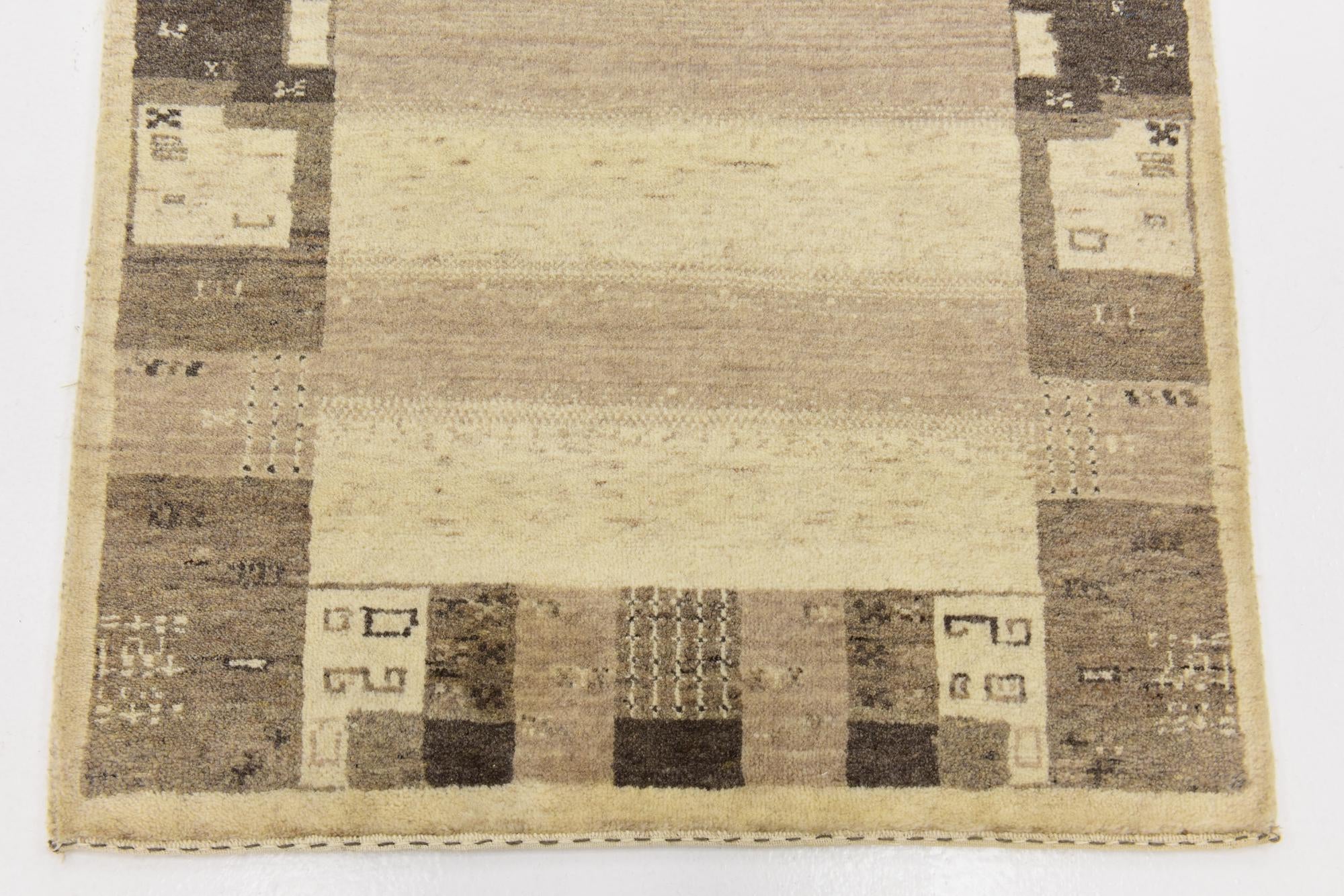 3' x 4' 2 Hand Knotted Kashkuli Gabbeh Wool Rug