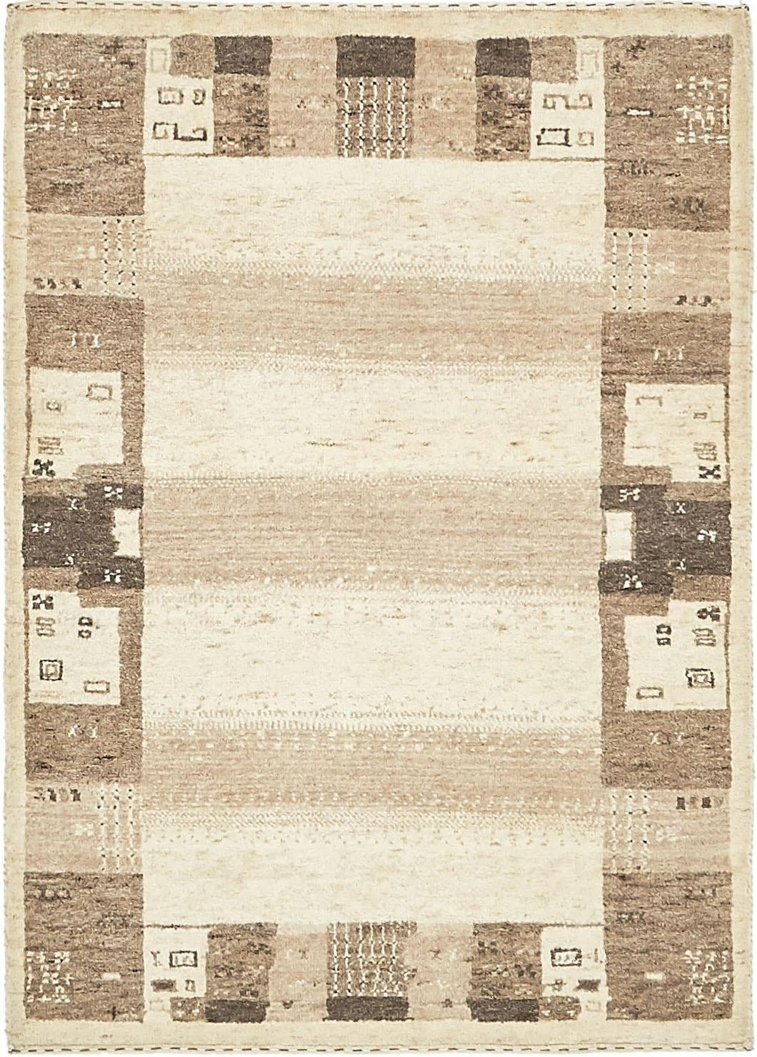 3' x 4' 2 Hand Knotted Kashkuli Gabbeh Wool Rug