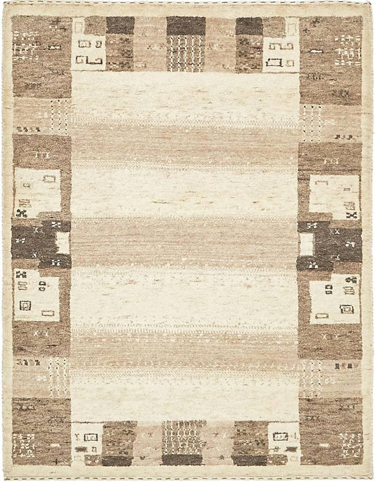 Detail image of 3' x 4' 2 Hand Knotted Kashkuli Gabbeh Wool Rug