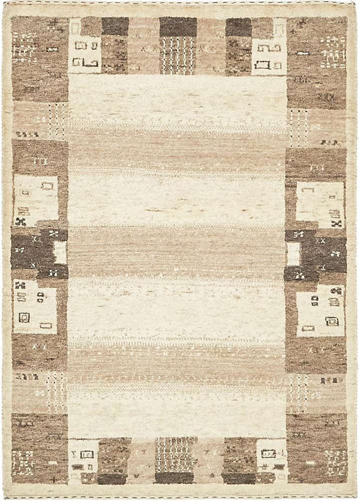 3' x 4' 2 Hand Knotted Kashkuli Gabbeh Wool Rug