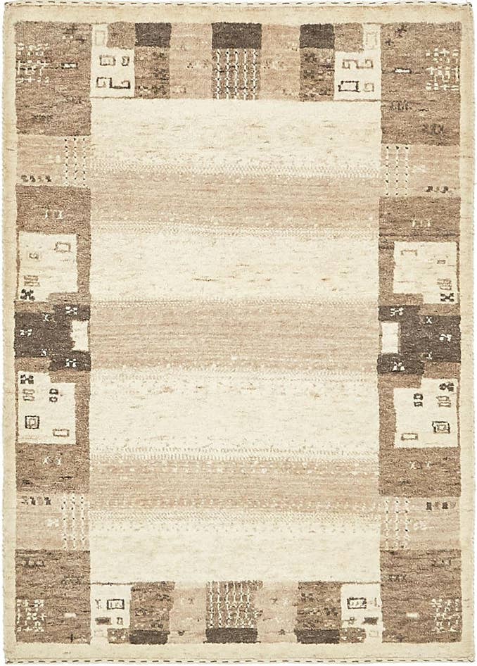 Detail image of 3' x 4' 2 Hand Knotted Kashkuli Gabbeh Wool Rug
