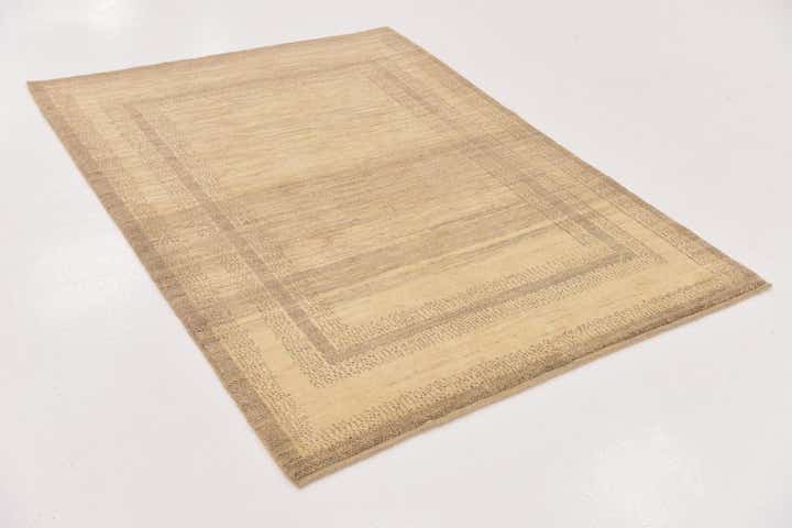 4' 3 x 5' 9 Hand Knotted Kashkuli Gabbeh Oriental Wool Rug