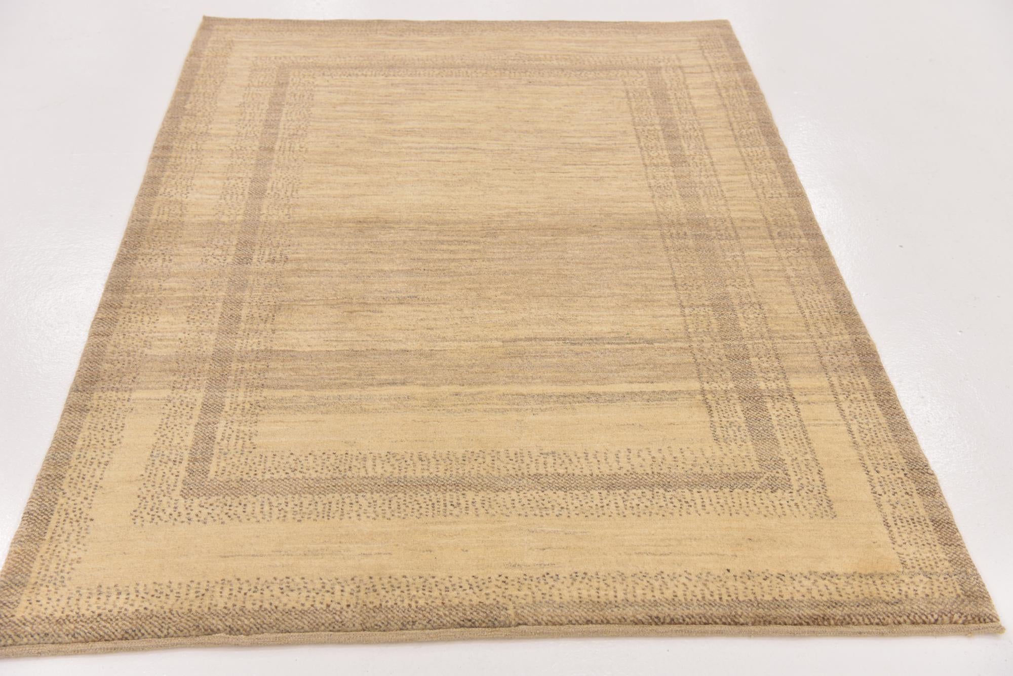 4' 3 x 5' 9 Hand Knotted Kashkuli Gabbeh Oriental Wool Rug