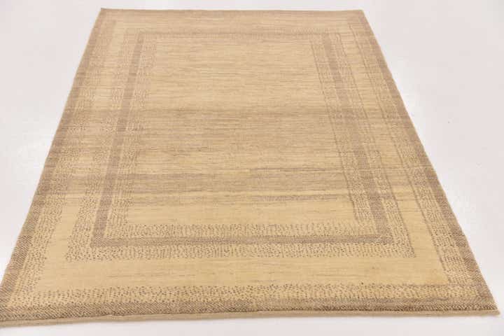 4' 3 x 5' 9 Hand Knotted Kashkuli Gabbeh Oriental Wool Rug