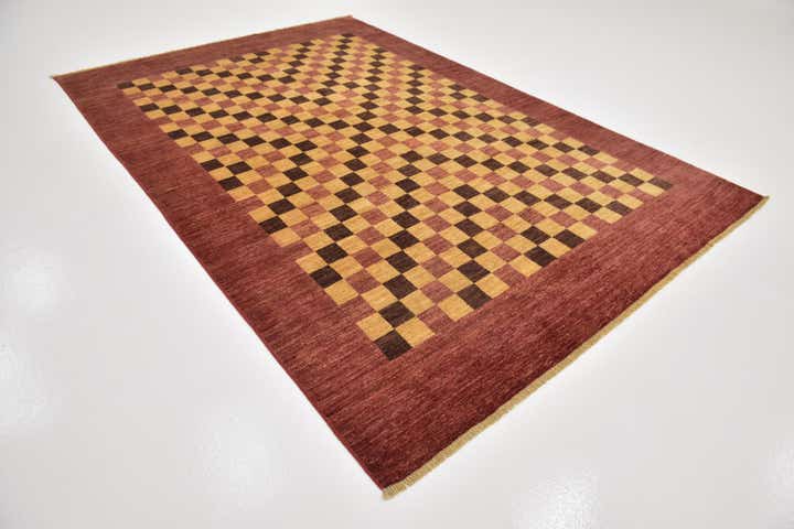 6' 8 x 9' 9 Hand Knotted Kashkuli Gabbeh Wool Rug