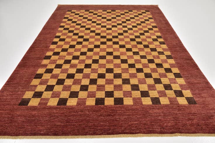 Detail image of 6' 8 x 9' 9 Hand Knotted Kashkuli Gabbeh Wool Rug