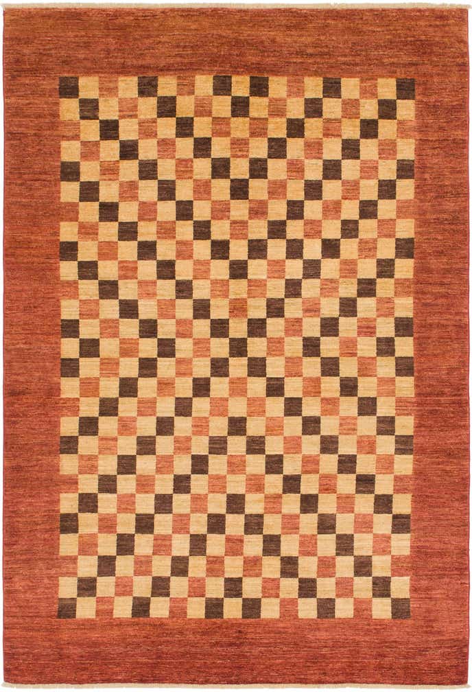 6' 8 x 9' 9 Hand Knotted Kashkuli Gabbeh Wool Rug