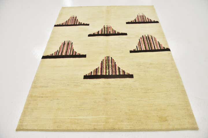 5' x 6' 6 Hand Knotted Kashkuli Gabbeh Wool Rug