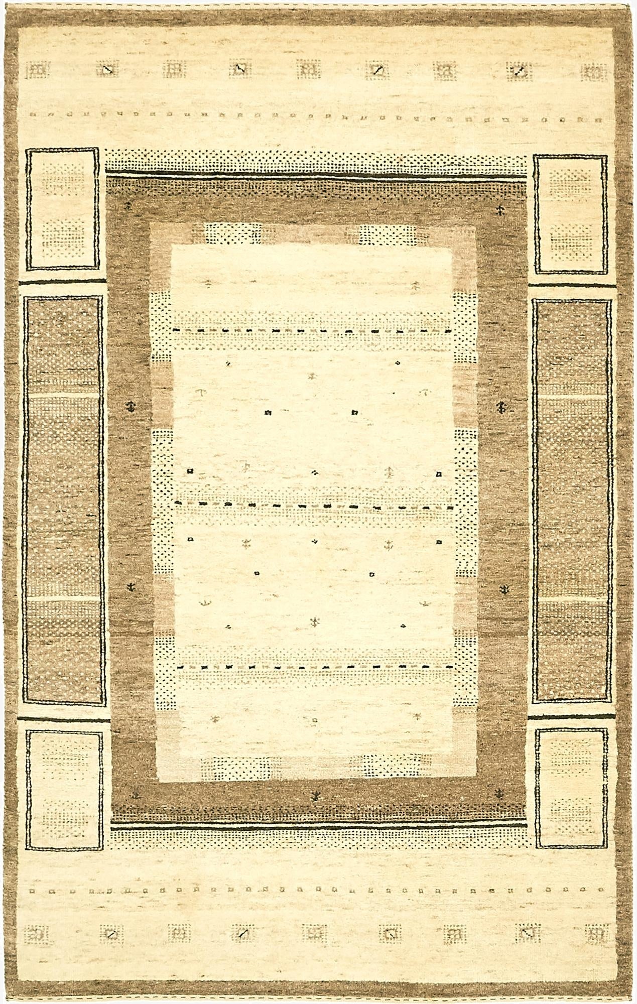 3' 10 x 6' 2  Hand Knotted Kashkuli Gabbeh Wool Rug