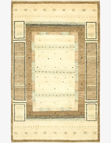3' 10 x 6' 2 Hand Knotted Kashkuli Gabbeh Wool Rug