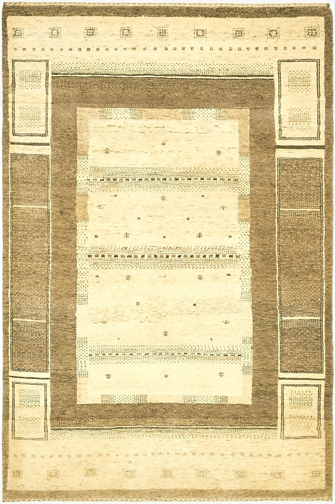 4' x 6' 2  Hand Knotted Kashkuli Gabbeh Wool Rug
