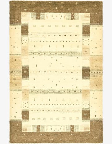 4' x 6' Hand Knotted Kashkuli Gabbeh Wool Rug