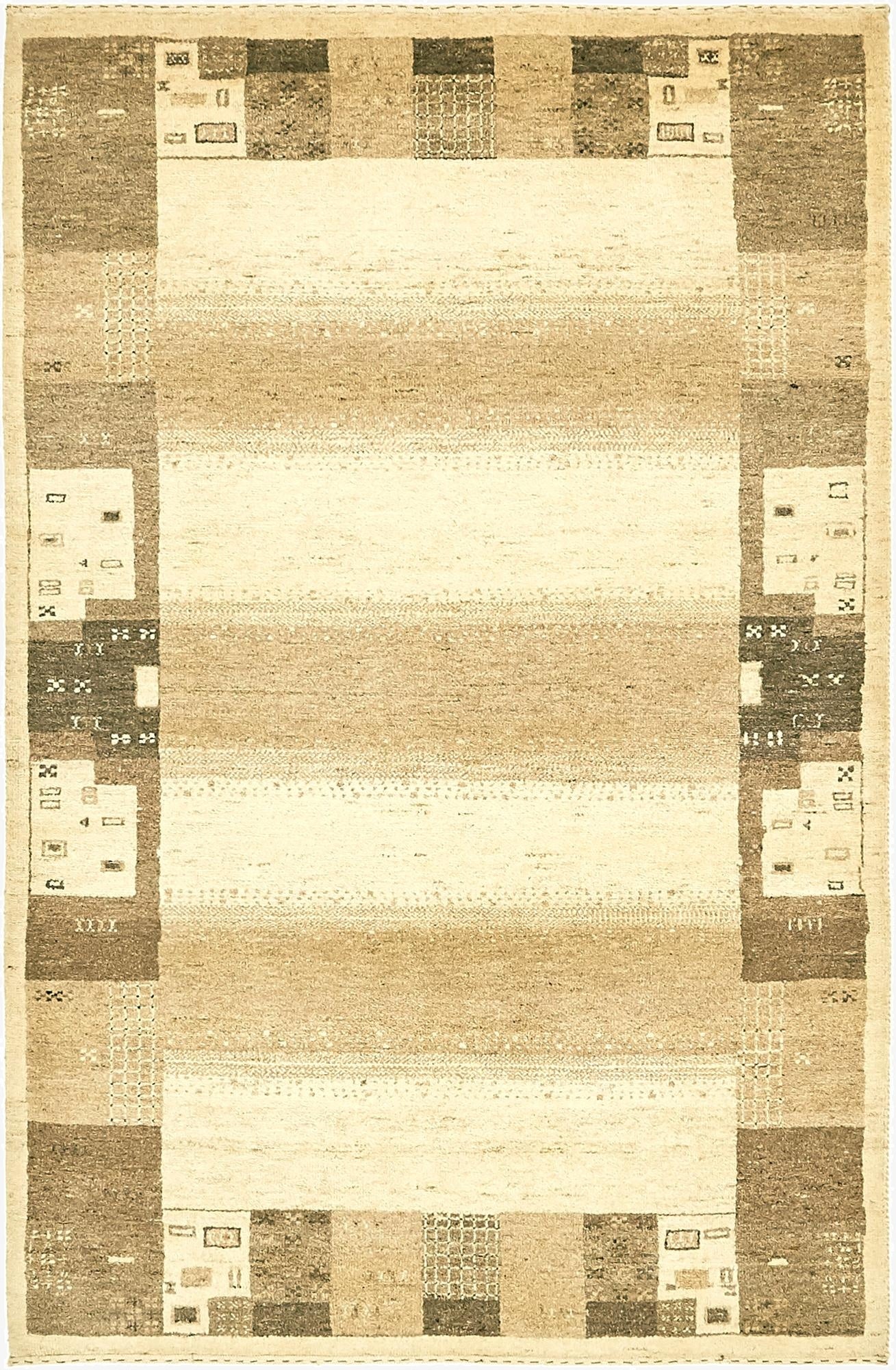 4' x 6' 2  Hand Knotted Kashkuli Gabbeh Wool Rug